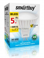 Лампа cветодиодная FR MR16 5Вт GU5.3 3000К 400Лм 50х50мм Smartbuy