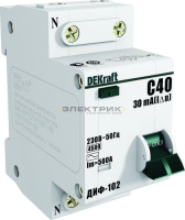 Выключатель автоматический дифференциального тока ДИФ-102 1Р+N 6А 30мА тип AC 4.5кА хар-ка С DEKraft