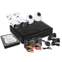 Комплект видеонаблюдения 2 внутренние камеры 2 наружные камеры (с жестким диском) PROCONNECT