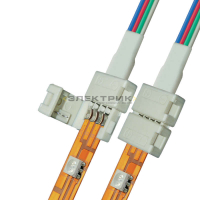 Коннектор для светодиодной ленты RGB 12В SMD5050 IP20 разъем-провод 10см (уп.20шт) Uniel