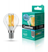 Лампа светодиодная филаментная CL FL G45 12Вт Е14 4500К 1215Лм 45х80мм Camelion
