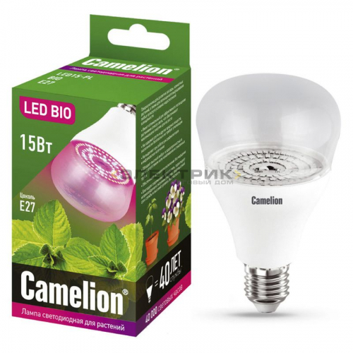 Лампа светодиодная для растений CL R80 15Вт Е27 80х138мм Camelion