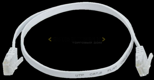 Коммутационный шнур (патч-корд) кат.6 UTP плоский 0.5м белый ITK