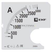 Шкала сменная для амперметра A961 2500/5А-1.5 PROxima EKF