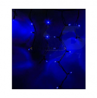 Гирлянда завеса 0.9х5.6м 240LED 16Вт 220В IP54 черн. провод синяя Neon-Night