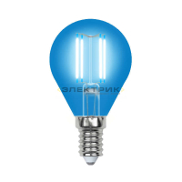Лампа светодиодная филаментная синяя FL CL G45 5Вт Е14 350Лм 45х70мм Uniel