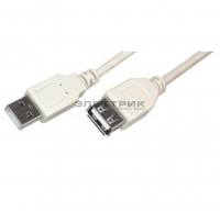 Кабель USB (USB A-USB A) 3м серый REXANT