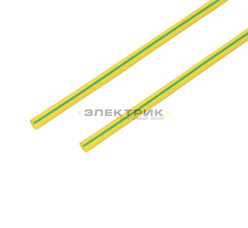 Термоусадочная трубка 35/17.5мм желто-зеленая 1м REXANT