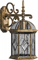 Светильник садово-парковый шестигранный на стену вниз черное золото "Венеция" PL131 60Вт Е27 205х230