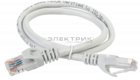 ITK Коммутационный шнур (патч-корд), кат.6 UTP, 0,5м, серый IEK