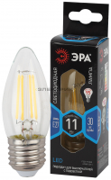 Лампа светодиодная филаментная F-LED FL CL С35 11Вт Е27 4000К 1430Лм 35х100мм ЭРА