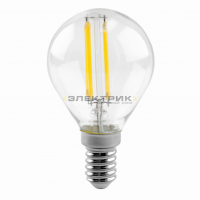 Лампа светодиодная филаментная FL CL G45 6Вт Е14 4000К 480Лм 45х78мм LEEK