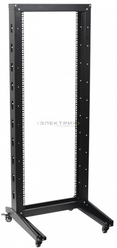 ITK 19" однорамная стойка, 42U, 600x600мм, на роликах, черная IEK