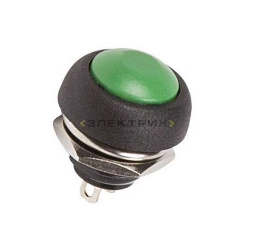 Выключатель-кнопка 250В 1А (2с) зеленая Micro REXANT