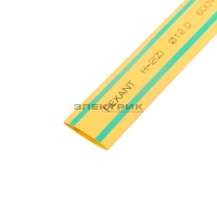 Термоусадочная трубка 12/6мм желто-зеленая (уп.50шт по 1м) REXANT