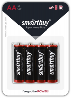 Батарейка солевая R6/4B (блистер 4шт, цена за 1шт) Smartbuy