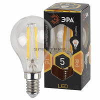 Лампа светодиодная филаментная F-LED FL CL G45 5Вт Е14 2700К 515Лм 45х90мм ЭРА