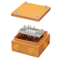Коробка ответвительная FS 150х150х80мм 5р 450В 10А 6кв.мм с кабельными вводами и клеммниками IP55 ст