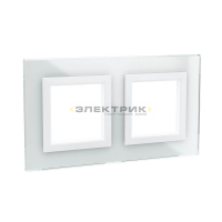Рамка двухместная универсальная стеклянная белая Avanti DKC