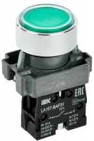 Кнопка управления LA167-BAF31 d22мм 1з зеленый IEK