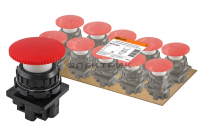 Выключатель кнопочный КЕ 021-У2 исполнение 5 гриб без фиксации красный 1р 10A 660B IP40 TDM