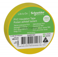 Изолента ПВХ 0,13х19мм 20м желтая Schneider Electric