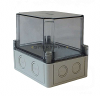 Коробка ПК высокая прозрачная крышка серая DIN 150х110х73мм IP65 HEGEL