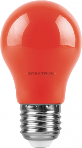 Лампа светодиодная красная LB-375 FR А50 3Вт Е27 50х91мм FERON