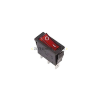 Выключатель клавишный 250В 15А (3с) красный с подсветкой REXANT