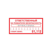 Наклейка информационный знак Ответственный за пожарную безопасность 100х200мм REXANT