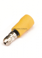 Наконечник цилиндрический "вилка" 2.5-6кв.мм отверстие d5мм желтый (уп.50шт) DKC