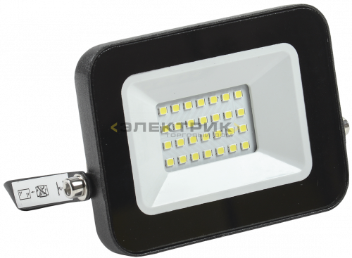 Прожектор светодиодный черный СДО 06-20 20Вт 6500К 1600Лм IP65 IEK