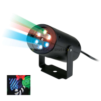Светильник-проектор 4Вт RGB кабель с вилкой черный Volpe