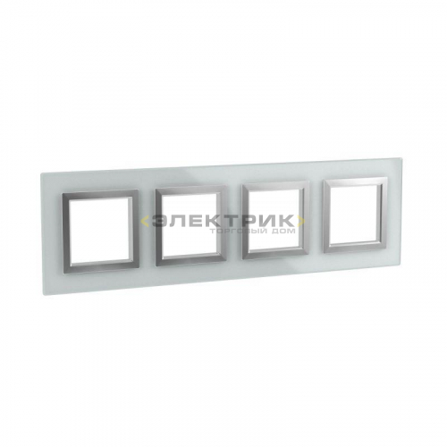 Рамка четырехместная универсальная стеклянная светло-серая Avanti DKC