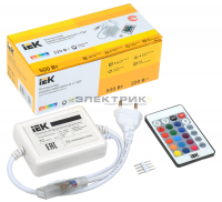 Контроллер для светодиодной ленты RGB 500Вт 3А 220В IP20 с ИК-пультом 3 канала IEK