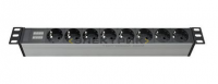 Блок распределения питания для 19'' шкафов 16А 8хSchuko индикатор тока входной разъем Schuko DKC