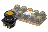 Выключатель кнопочный КЕ 011-У2 исполнение 5 желтый 1р 10A 660B IP40 (кратно 10шт) TDM