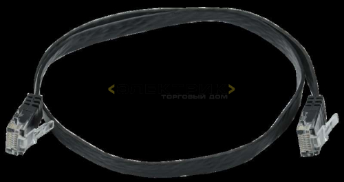Коммутационный шнур (патч-корд) кат.6 UTP плоский 0.5м черный ITK