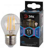 Лампа светодиодная филаментная F-LED FL CL G45 11Вт Е27 4000К 1430Лм 45х75мм ЭРА