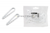 Дюбель-хомут ДХК-10 для круглого кабеля 5-10мм нейлон белый (уп.100шт) TDM