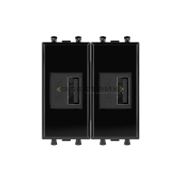 Устройство зарядное USB 2 модуля 2.1А Avanti Черный квадрат DKC