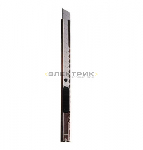 Нож с сегментированным лезвием 9мм корпус металлический c клипсой REXANT