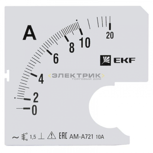 Шкала сменная для амперметра A721 10/5А-1.5 PROxima EKF