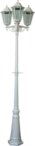 Светильник садово-парковый столб белый "Классика" PL6215 3х100Вт Е27 420х2200мм IP44 FERON