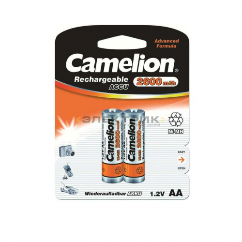 Аккумулятор R6 NI-MN 1.2В 2600мА.ч (уп.2шт) Camelion