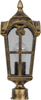 Светильник садово-парковый четырехгранный на столб черное золото "Кастелло" PL104 60Вт Е27 150х380мм
