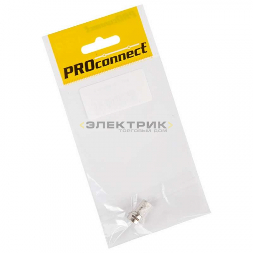 Разъем антенный на кабель штекер F для кабеля RG-6 PROCONNECT