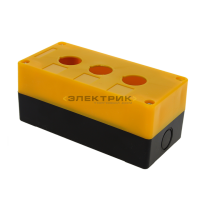 Корпус КП-103 3 кнопки желтый PROxima EKF