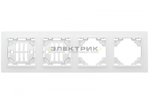Рамка четырехместная горизонтальная белая Минск Basic EKF
