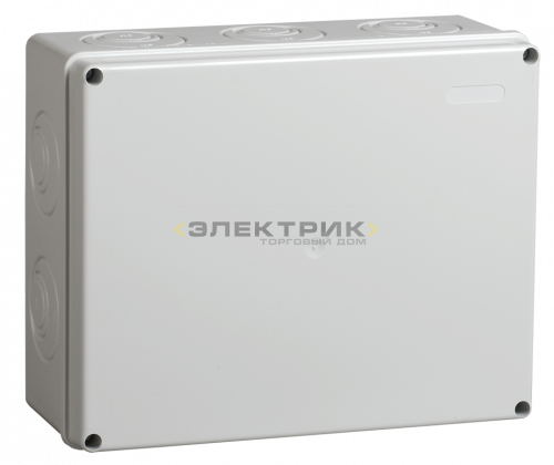 Коробка КМ41271 распаячная для о/п 240х195х90мм IP44 (RAL7035, кабельные вводы 5шт) IEK